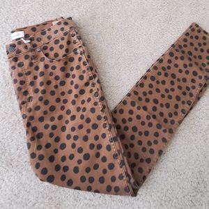 Madewell Brown Polka Dot Skinny Jeans